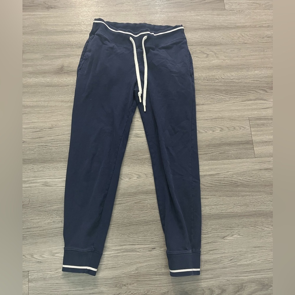 La Ligne Navy Blue Varsity Stripe Cotton Jogger Sweatpants
